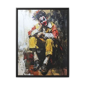 Framed Canvas Art Print, Colorful Clown Painting, Wall Decor, Unique Gift, Home Decoration, Artistic Wall Art
