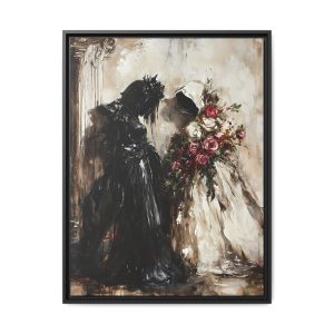 Elegant Framed Canvas Art for Weddings, Home Decor, Modern Wall Art, Gift for Couples, Vintage Style Decoration