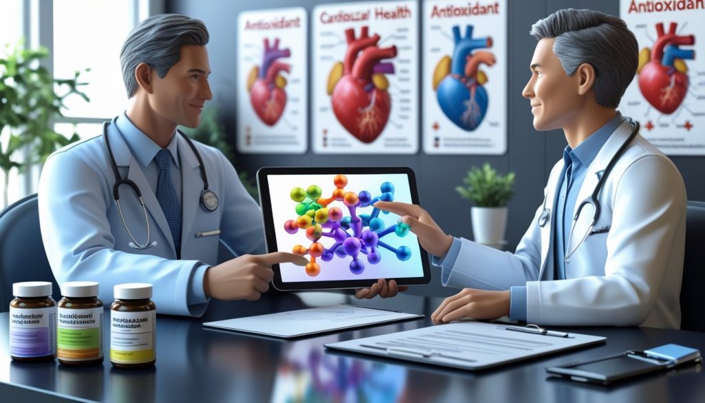 Healthcare consultation about antioxidants for heart health supplements and dosage.