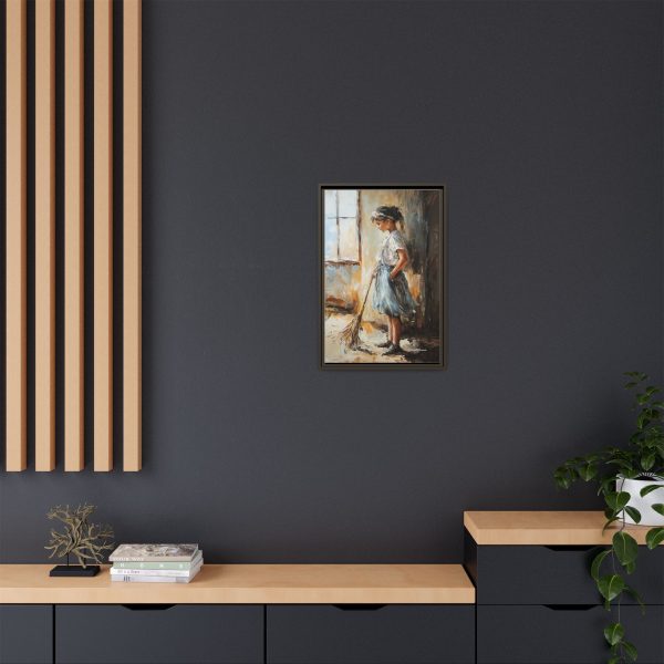 Charming Framed Canvas Art, Wall Decor, Home Decor, Girl with Broom, Rustic Aesthetic, Gift for Art Lovers, Living Room Decor - Image 56