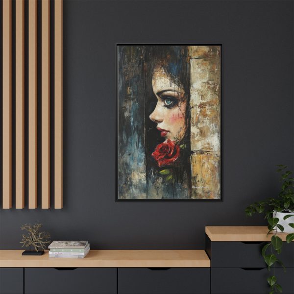 Matte Framed Art Print - Striking Portrait with Rose, Wall Decor, Home Accent, Gift for Art Lovers, Boho Room Decoration - Image 12