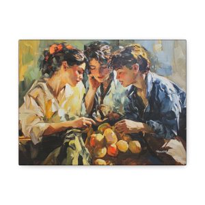 Canvas Art Print, Friends Gathering, Home Decor Wall Art, Gallery Wrapped, Colorful Still Life, Gift for Art Lovers