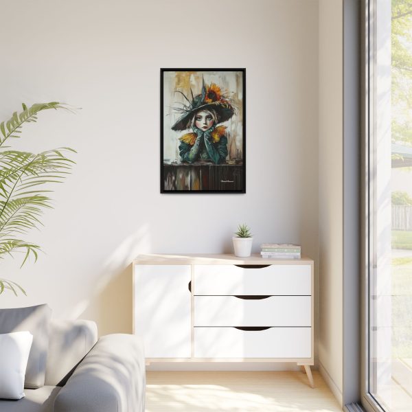 Framed Art Print: Whimsical Girl in Hat, Colorful Wall Decor for Home, Unique Gift, Art Lover's Collection, Feminine Aesthetic, Home [...] - Image 7