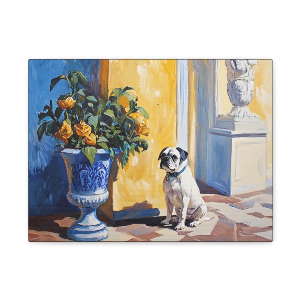 Charming Dog Art Canvas Print, Floral Dog Wall Decor, Pet Lovers Gift, Home Decor, Dog Art, Animal Portrait Wall Art