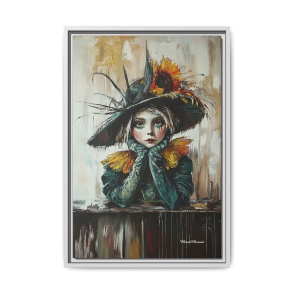 Framed Art Print: Whimsical Girl in Hat, Colorful Wall Decor for Home, Unique Gift, Art Lover's Collection, Feminine Aesthetic, Home [...] - Image 57