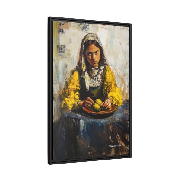 Framed Matte Canvas Art - Emotionally Striking Woman with Fruit, Home Decor, Wall Art, Gift for Art Lovers, Gallery Wall Decoration - Image 6