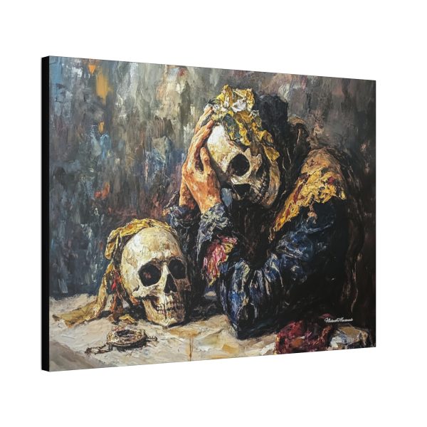 Skull Art Canvas Print, Memento Mori Wall Décor, Thought-Provoking Home Art, Gothic Themed Living Room Accent, Unique Gift Idea - Image 6