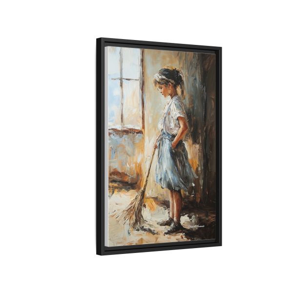 Charming Framed Canvas Art, Wall Decor, Home Decor, Girl with Broom, Rustic Aesthetic, Gift for Art Lovers, Living Room Decor - Image 50