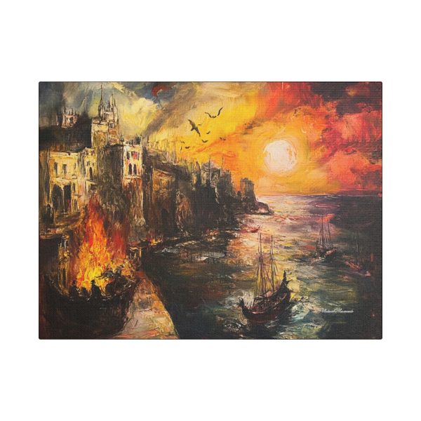 Stretched Canvas Art Print, Sunset Seascape, Wall Decor, Home Gift, Nautical Decorations, Art for Living Room, Sunset Wall Art - Image 5