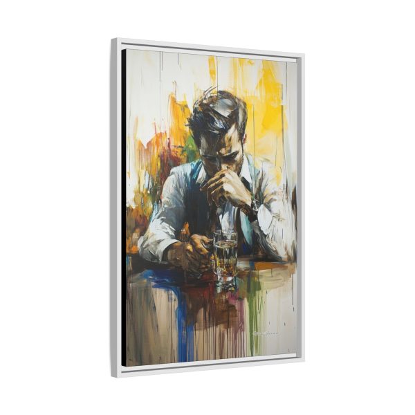 Framed Wall Art - Contemplative Man with Drink, Modern Home Decor, Stylish Gift, Thoughtful Art Piece, Artistic Decor for Living Room - Image 18