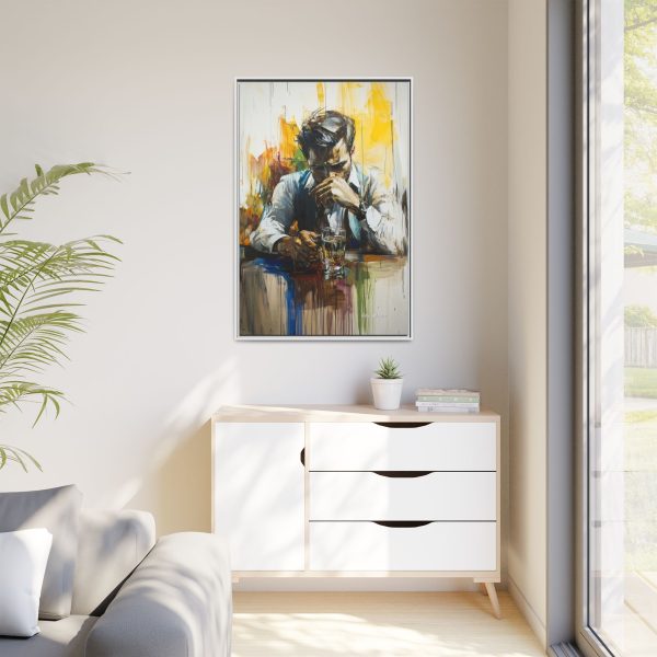 Framed Wall Art - Contemplative Man with Drink, Modern Home Decor, Stylish Gift, Thoughtful Art Piece, Artistic Decor for Living Room - Image 35