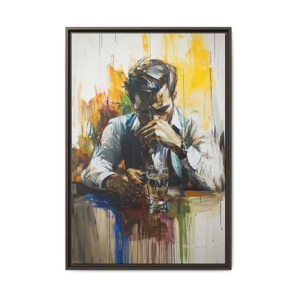 Framed Wall Art - Contemplative Man with Drink, Modern Home Decor, Stylish Gift, Thoughtful Art Piece, Artistic Decor for Living Room - Image 21