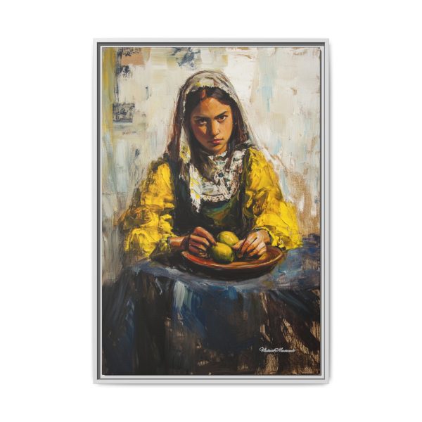 Framed Matte Canvas Art - Emotionally Striking Woman with Fruit, Home Decor, Wall Art, Gift for Art Lovers, Gallery Wall Decoration - Image 25