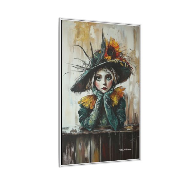 Framed Art Print: Whimsical Girl in Hat, Colorful Wall Decor for Home, Unique Gift, Art Lover's Collection, Feminine Aesthetic, Home [...] - Image 70