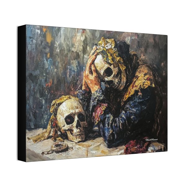 Skull Art Canvas Print, Memento Mori Wall Décor, Thought-Provoking Home Art, Gothic Themed Living Room Accent, Unique Gift Idea - Image 2