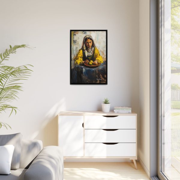 Framed Matte Canvas Art - Emotionally Striking Woman with Fruit, Home Decor, Wall Art, Gift for Art Lovers, Gallery Wall Decoration - Image 7