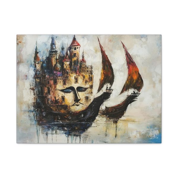 Artistic Canvas Wall Art, Abstract Home Decor, Fantasy Landscape Painting, Unique Gift for Art Lovers, Nautical Theme Wall Decor, [...] - Image 9