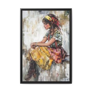 Framed Canvas Art Print, Colorful Wall Decor for Home, Gift for Art Lovers, Boho Style Artwork, Living Room Decor, Unique Gift Idea