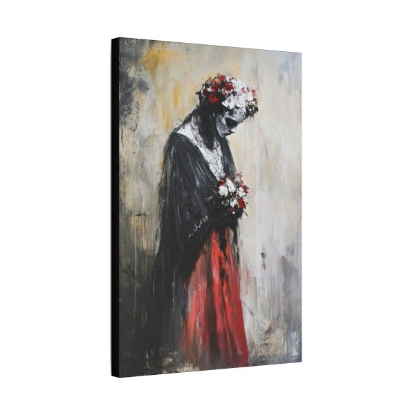 Classic Stretched Canvas Art Print - Haunting Floral Portrait, Wall Decor for Home, Unique Gift for Art Lovers, Boho Style Decoration - Image 14