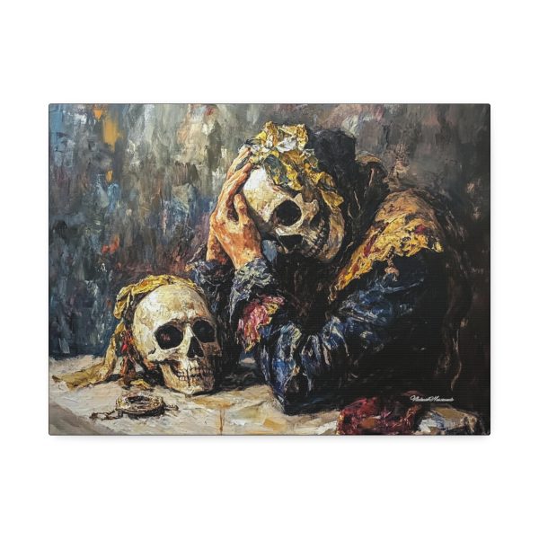 Skull Art Canvas Print, Memento Mori Wall Décor, Thought-Provoking Home Art, Gothic Themed Living Room Accent, Unique Gift Idea