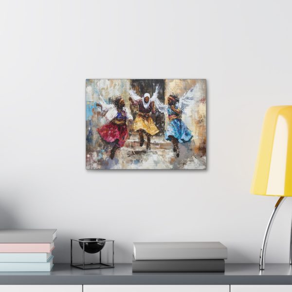 Whimsical Angelic Dance Canvas Print, Vibrant Wall Art, Bohemian Home Decor, Gift for Art Lovers, Ethnic Inspired Artwork - Image 3