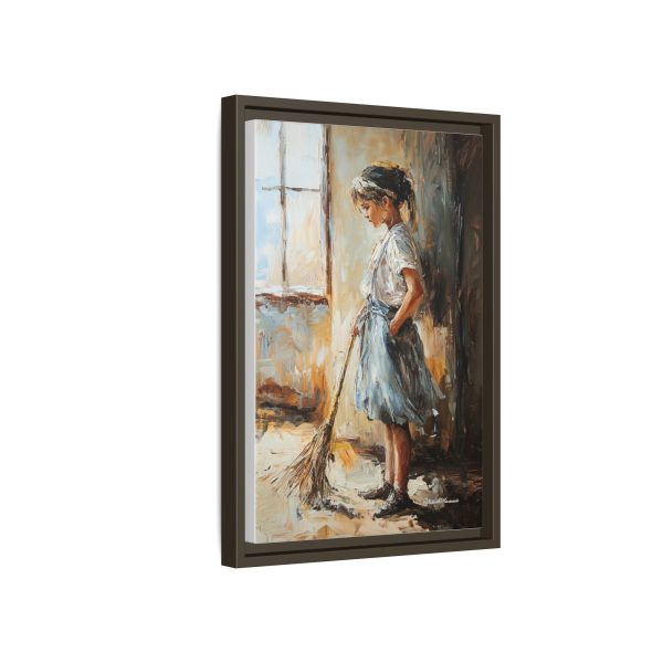 Charming Framed Canvas Art, Wall Decor, Home Decor, Girl with Broom, Rustic Aesthetic, Gift for Art Lovers, Living Room Decor - Image 42
