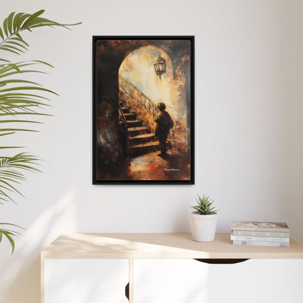 Framed Matte Canvas Art - Enigmatic Stairs Artwork, Home Decor, Wall Art, Living Room Aesthetic, Unique Gift, Art Lovers Decoration - Image 3