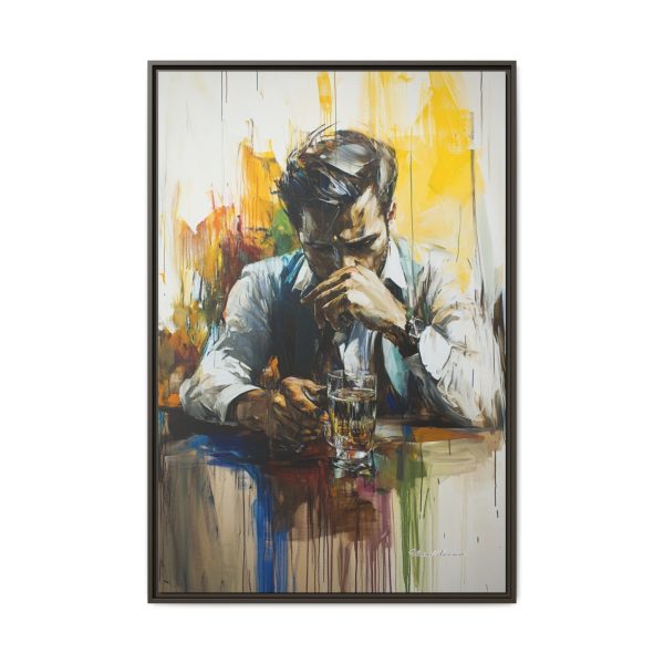 Framed Wall Art - Contemplative Man with Drink, Modern Home Decor, Stylish Gift, Thoughtful Art Piece, Artistic Decor for Living Room - Image 29