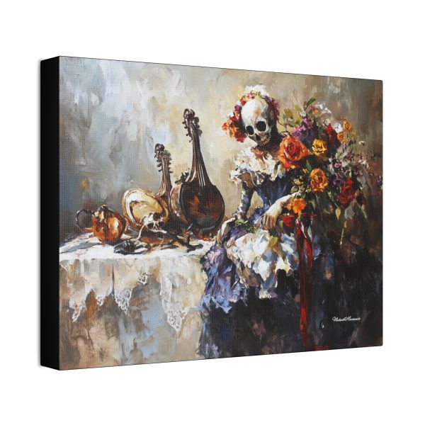 Floral Skull Canvas Print, Art for Home Decor, Gothic Wall Art, Unique Gift for Halloween, Boho Living Room Decoration - Image 2