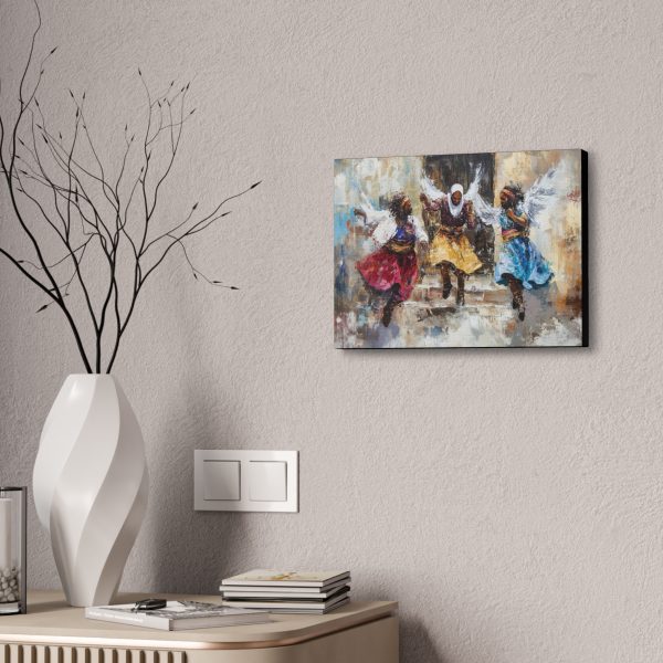 Whimsical Angelic Dance Canvas Print, Vibrant Wall Art, Bohemian Home Decor, Gift for Art Lovers, Ethnic Inspired Artwork - Image 4