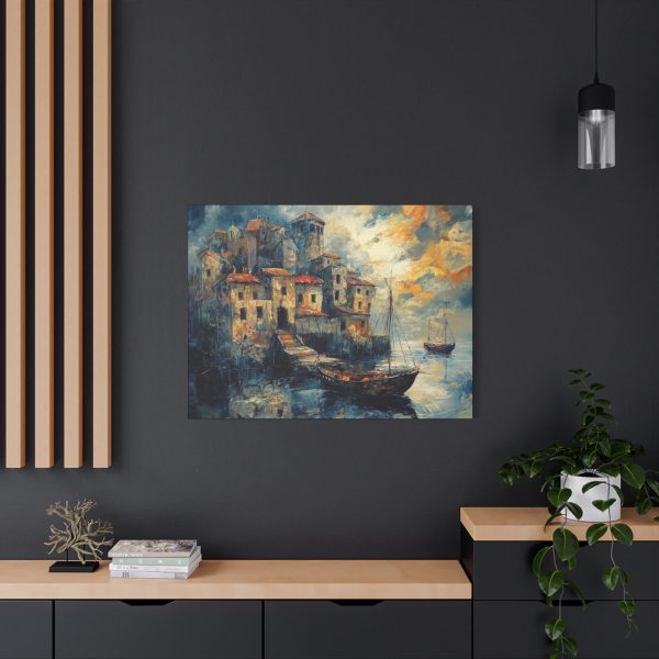 Beautiful Wall Art Print, Coastal Village Canvas, Nautical Decor, Seascape Art, Home Office Wall Decor, Gift for Her - Image 8