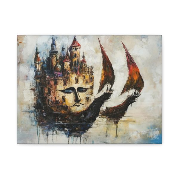 Artistic Canvas Wall Art, Abstract Home Decor, Fantasy Landscape Painting, Unique Gift for Art Lovers, Nautical Theme Wall Decor, [...] - Image 5