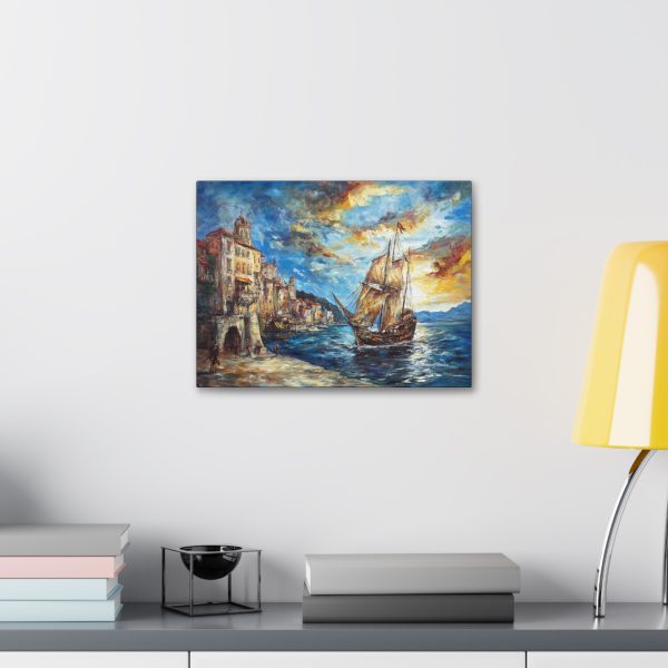 Canvas Wall Art, Nautical Sunset Painting, Coastal Decor, Ocean Scene, Beach House Artwork, Gift for Sailors - Image 3