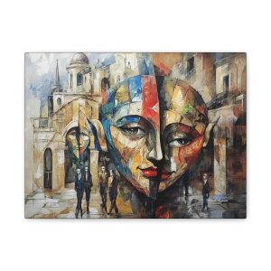 Artistic Canvas Wall Art, Abstract Face Painting, Modern Home Decor, Colorful Canvas Print, Unique Gift for Art Lovers