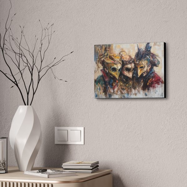 Masked Companions Canvas Art, Mysterious Wall Decor, Perfect for Halloween, Unique Gift, Bohemian Home Accent - Image 4