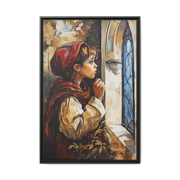 Framed Matte Canvas Art Print - Dreamy Girl in Red Hood, Wall Decor, Unique Gift, Home Aesthetics, Art for Living Room, Bedroom Decor - Image 5