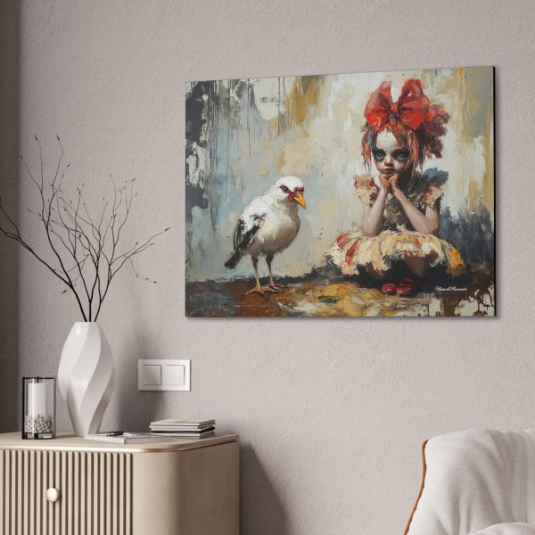 Whimsical Canvas Art Print, Playful Wall Decor, Unique Gift for Art Lovers, Gallery Style, Child and Bird Illustration - Image 4