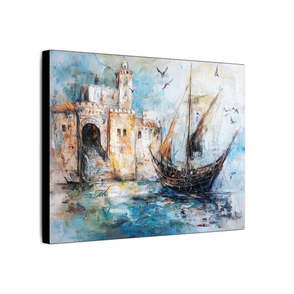 Abstract Coastal Canvas Art Print, Nautical Wall Decor, Maritime Artwork, Ocean Landscape Picture, Beach House Decoration - Image 2