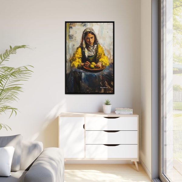 Framed Matte Canvas Art - Emotionally Striking Woman with Fruit, Home Decor, Wall Art, Gift for Art Lovers, Gallery Wall Decoration - Image 11