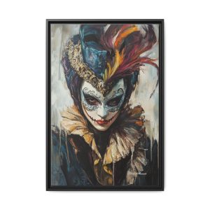 Framed Art Print, Colorful Carnival Mask Wall Decor, Unique Gift for Art Lovers, Halloween Decor, Home Decoration