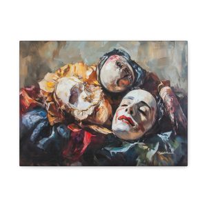 Abstract Clown Art Print, Colorful Canvas Wall Decor, Unconventional Art for Home, Unique Gift for Art Lovers, Quirky Decorative Piece