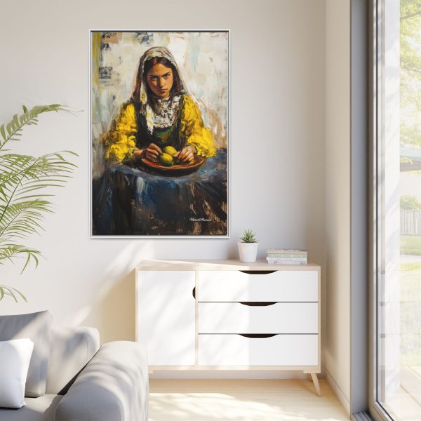 Framed Matte Canvas Art - Emotionally Striking Woman with Fruit, Home Decor, Wall Art, Gift for Art Lovers, Gallery Wall Decoration - Image 71