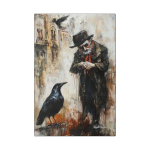 Mysterious Art Canvas, Gothic Home Decor, Raven Artwork, Vintage Wall Art, Witchy Indoor Decor, Unique Gift Idea