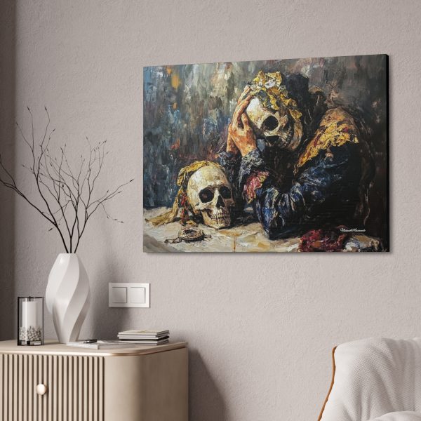 Skull Art Canvas Print, Memento Mori Wall Décor, Thought-Provoking Home Art, Gothic Themed Living Room Accent, Unique Gift Idea - Image 8