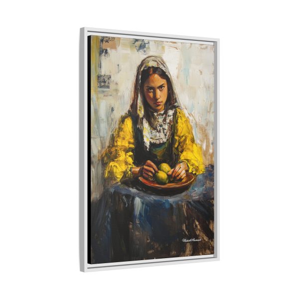 Framed Matte Canvas Art - Emotionally Striking Woman with Fruit, Home Decor, Wall Art, Gift for Art Lovers, Gallery Wall Decoration - Image 18
