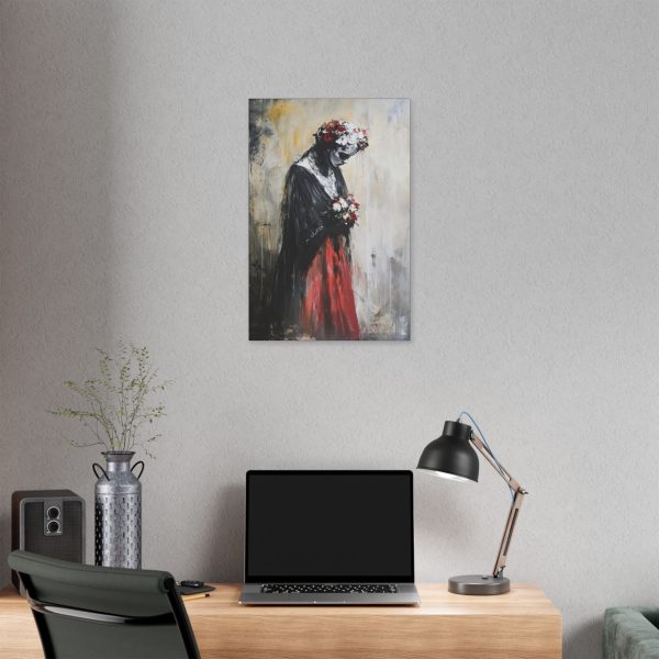 Classic Stretched Canvas Art Print - Haunting Floral Portrait, Wall Decor for Home, Unique Gift for Art Lovers, Boho Style Decoration - Image 12