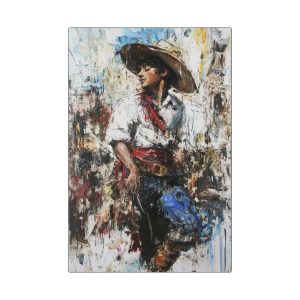 Stretched Canvas Wall Art, Rustic Decor, Vintage Cowboy Artwork, Home Decoration, Gift for Art Lovers