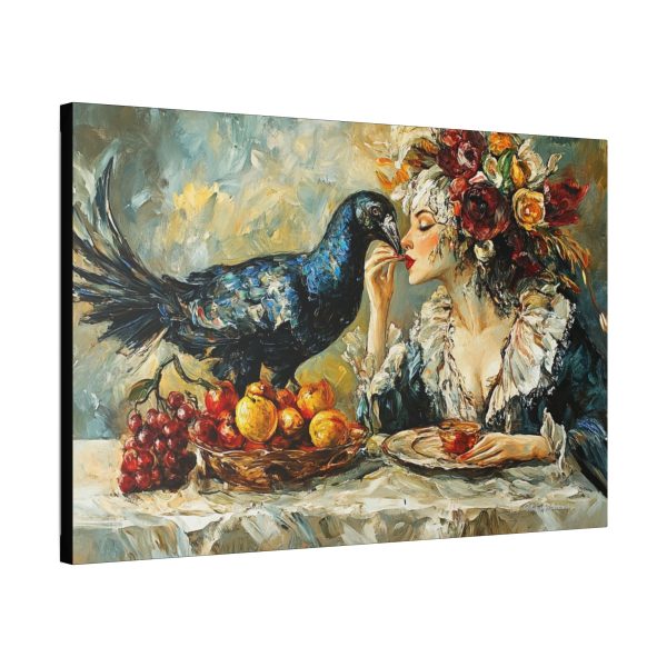Artistic Stretched Canvas Wall Art, Vintage Painting, Home Decor, Unique Gift, Bird and Woman Art, Aesthetic Interior - Image 10