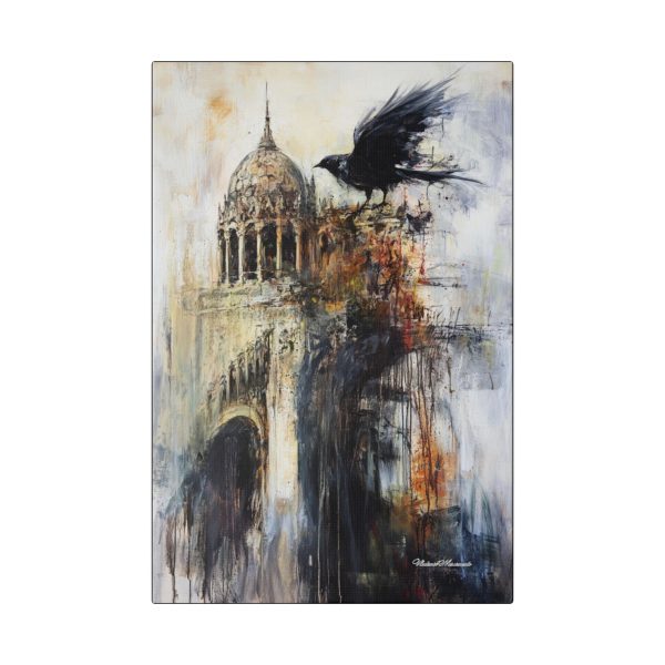 Urban Raven Canvas Art, Modern Wall Decor, Bird Canvas, Nature Artwork, Home Aesthetic, Gift for Bird Lovers