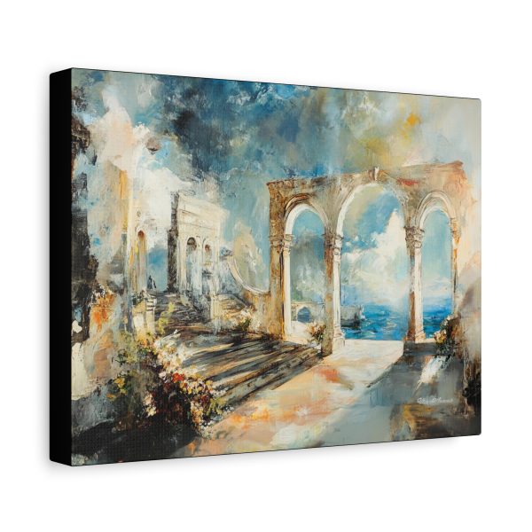 Coastal Archway Art Canvas Print, Seascape Wall Decor, Serenity Home Decor, Gift for Art Lovers, Mediterranean Style - Image 2